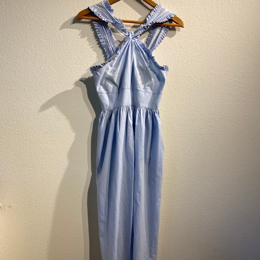 Baby-Blue Ruffled Day Dress